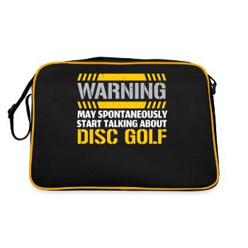 Kann spontan anfangen, über Disc Golf zu reden - Retro Tasche - Schwarz/Gold - Hinten
