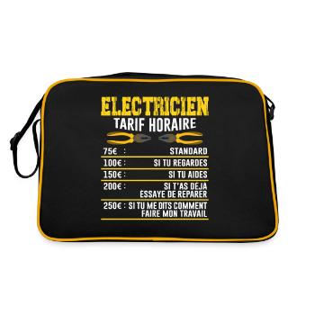 Le Tarif Horaire D'un Électricien - Sac Retro - noir/or - Dos