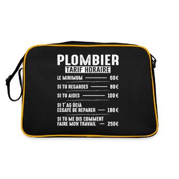Le Tarif Horaire D'un Plombier - Sac Retro - noir/or - Dos