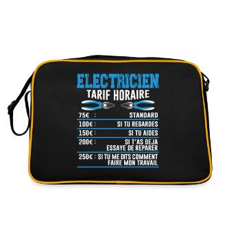 Le Tarif Horaire D'un Électricien - Sac Retro - noir/or - Dos