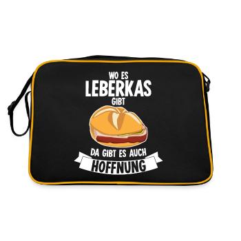 Leberkäse Fleischkas Leberkas - Retro Tasche - Schwarz/Gold - Hinten