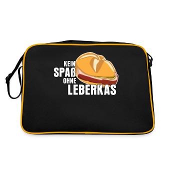 Leberkäse Fleischkas Spaß mit Leberkas - Retro Tasche - Schwarz/Gold - Hinten