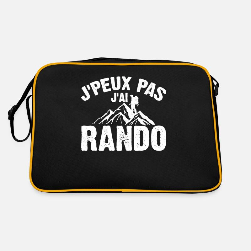 Je Peux Pas J'ai Rando - Sac Retro - noir/or