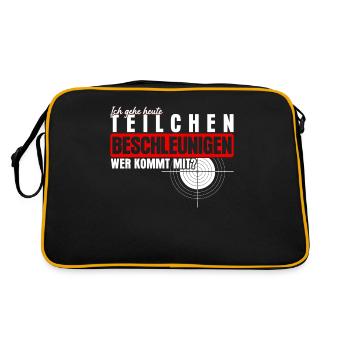Sportschütze Schützenkönig Schießsport - Retro Tasche - Schwarz/Gold - Hinten