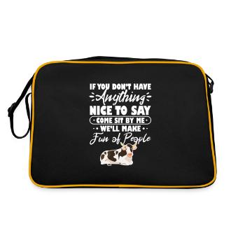 Kuh - Retro Tasche - Schwarz/Gold - Hinten