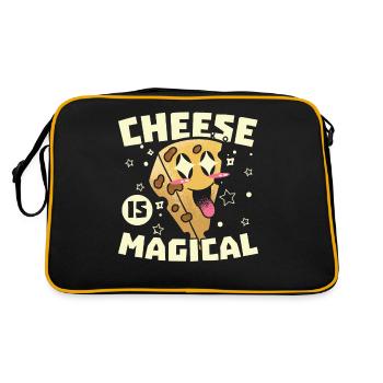 Käse ist magisch Käsig Käse Foodie Molkerei Lebens - Retro Tasche - Schwarz/Gold - Hinten