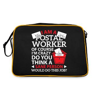 I am a postal clerk Postman Postman Beru - Retro Bag - black/gold - Back