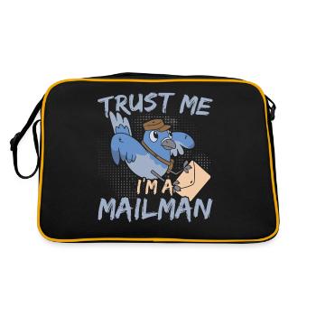 Ich bin ein Postbeamter Postbeamter Briefträger Po - Retro Tasche - Schwarz/Gold - Hinten