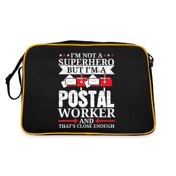 Ich bin Postangestellter Briefträger Briefträger B - Retro Tasche - Schwarz/Gold - Hinten