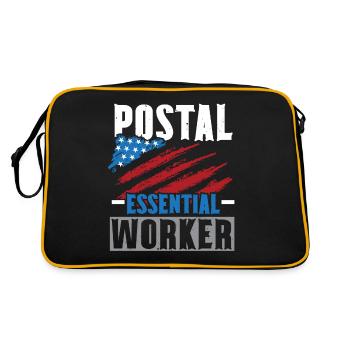 Ich bin Postangestellter Briefträger Postbote Beru - Retro Tasche - Schwarz/Gold - Hinten