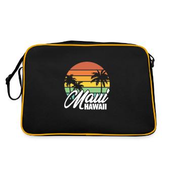 Hawaii Maui - Retro Tasche - Schwarz/Gold - Hinten