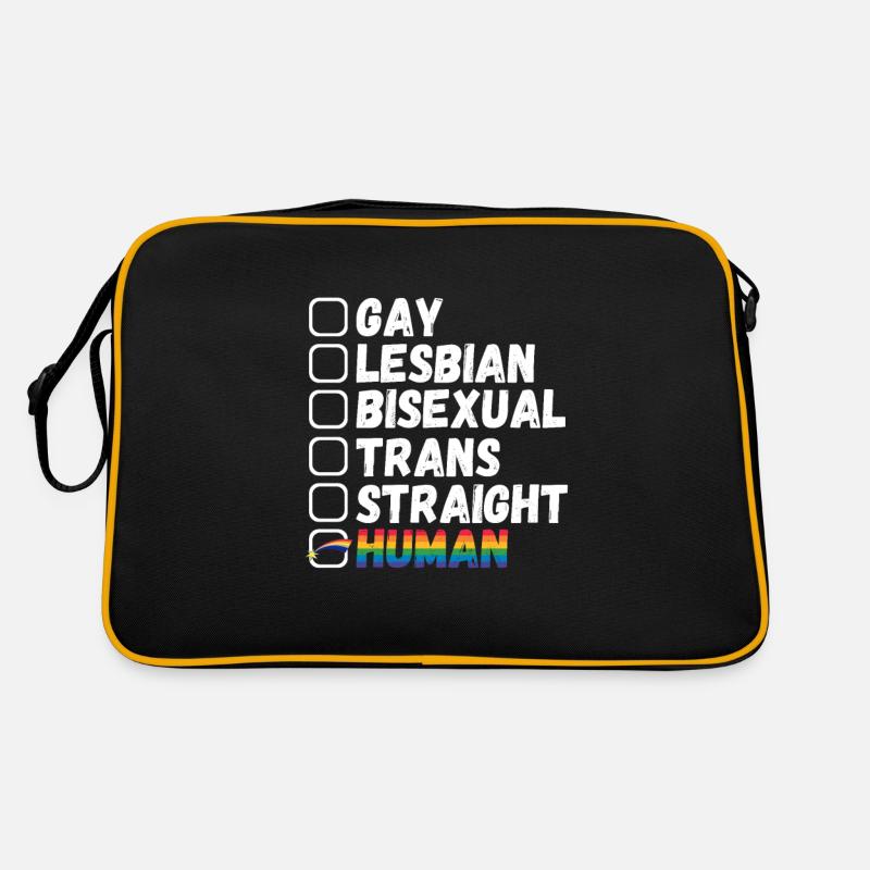 LGBTQ Pride Regenbogen wir sind alles Menschen Retro Tasche