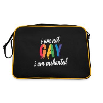 LGBTQ ich bin nicht Schwul ich bin Verzaubert - Retro Tasche - Schwarz/Gold - Hinten