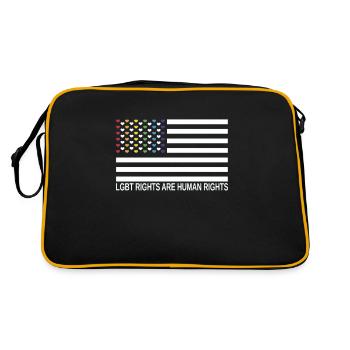 Les droits de la fierté LGBTQ sont des droits de la personne - Sac Retro - noir/or - Dos