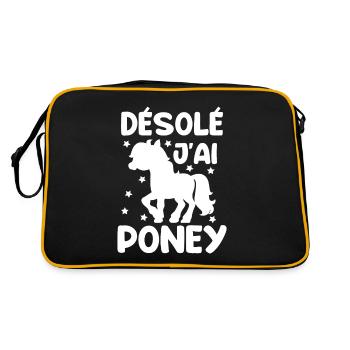 Cheval Poney Équitation Anniversaire Licorne Pony - Sac Retro - noir/or - Dos