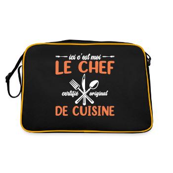 Ici C'est Moi Le Chef Cuisine Restaurant Cuisinier - Sac Retro - noir/or - Dos