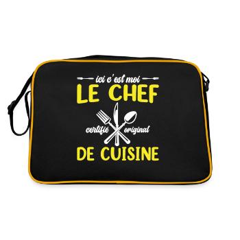 Ici C'est Moi Le Chef Cuisine Restaurant Cuisinier - Sac Retro - noir/or - Dos