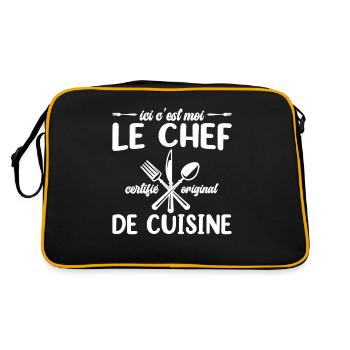 Ici C'est Moi Le Chef Cuisine Restaurant Cuisinier - Sac Retro - noir/or - Dos