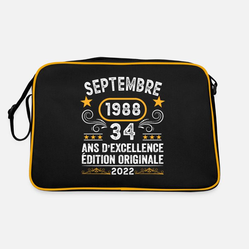 Septembre 1988 34 Ans Anniversaire Idée Cadeau Sac Retro