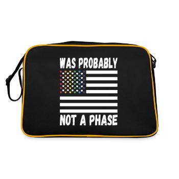 LGBTQ Pride Regenbogen War Wohl Doch Keine Phase - Retro Tasche - Schwarz/Gold - Hinten
