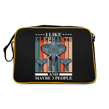J’aime les éléphants et peut-être 3 personnes gardien de zoo - Sac Retro - noir/or - Dos