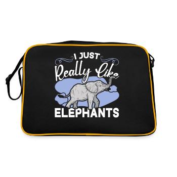 I just really like elephants animal safari - Retro Bag - black/gold - Back
