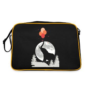 Elephant Lovers Wildlife Animal Safari Zookeeper - Retro Bag - black/gold - Back