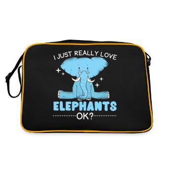 I just really love elephants Wildlife Safa - Retro Bag - black/gold - Back