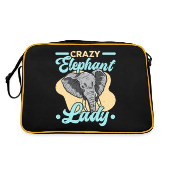 Crazy Elephant Lady Wildlife Safari Zookeeper - Retro Bag - black/gold - Back