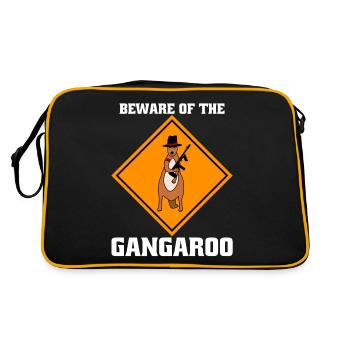 Kangourou avertissant les kangourous armés - Sac Retro - noir/or - Dos