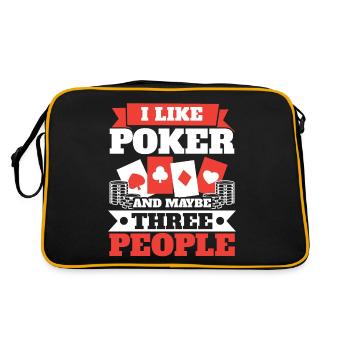 J’aime le poker et peut-être le casino à trois personnes - Sac Retro - noir/or - Dos