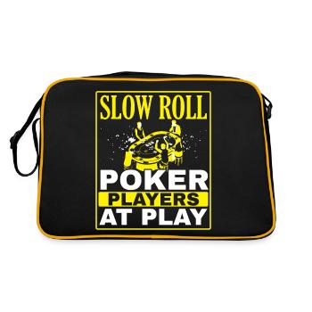 Les joueurs de poker qui roulent lentement et qui jouent dans le - Sac Retro - noir/or - Dos