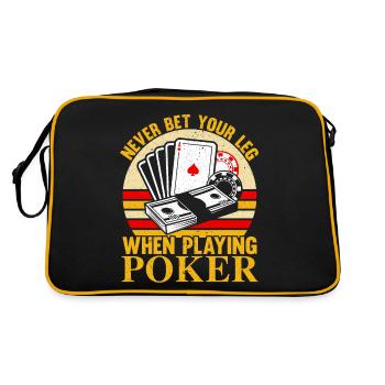 Ne posez jamais votre jambe en jouant au poker au casino - Sac Retro - noir/or - Dos