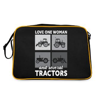 Love a woman and several tractors Farm La - Retro Bag - black/gold - Back