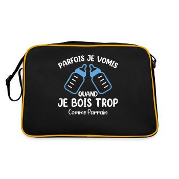 Parfois Je Vomis Quand Je Bois Trop Comme Parrain - Sac Retro - noir/or - Dos