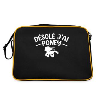 Cheval Poney Équitation Anniversaire Licorne Pony - Sac Retro - noir/or - Dos