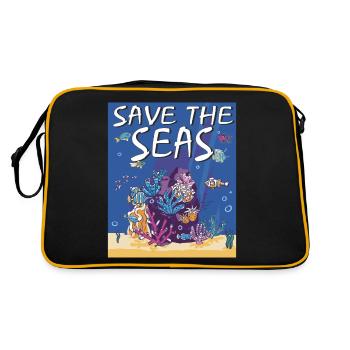 SAVE THE SEAS - Retro Bag - black/gold - Back