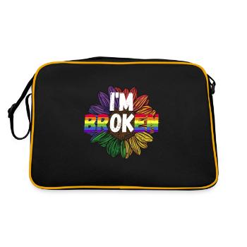 LGBTQ Pride I'm Ok - Menschenrechte - Retro Tasche - Schwarz/Gold - Hinten
