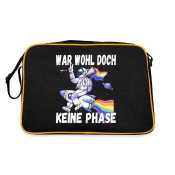 LGBTQ Pride Regenbogen War Wohl Doch Keine Phase - Retro Tasche - Schwarz/Gold - Hinten