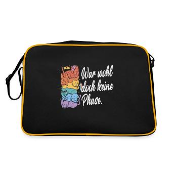 LGBTQ Pride Regenbogen War Wohl Doch Keine Phase - Retro Tasche - Schwarz/Gold - Hinten