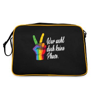 LGBTQ Pride Regenbogen War Wohl Doch Keine Phase - Retro Tasche - Schwarz/Gold - Hinten