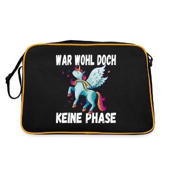 LGBTQ Pride Regenbogen War Wohl Doch Keine Phase - Retro Tasche - Schwarz/Gold - Hinten