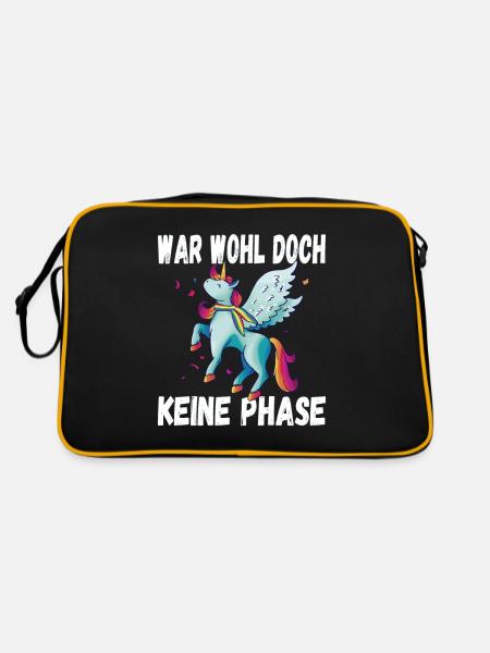 LGBTQ Pride Regenbogen War Wohl Doch Keine Phase - Retro Tasche - Schwarz/Gold - Hinten