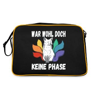 LGBTQ Pride Regenbogen War Wohl Doch Keine Phase - Retro Tasche - Schwarz/Gold - Hinten