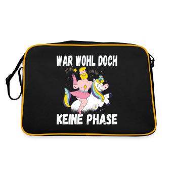 LGBTQ Pride Regenbogen War Wohl Doch Keine Phase - Retro Tasche - Schwarz/Gold - Hinten