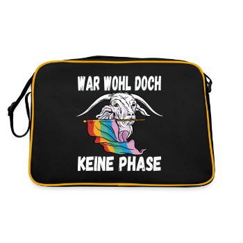 LGBTQ Pride Regenbogen War Wohl Doch Keine Phase - Retro Tasche - Schwarz/Gold - Hinten