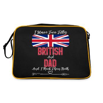 I Have Two Titles British and Dad United Kingdom - Retro Tasche - Schwarz/Gold - Hinten