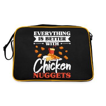 Alles ist besser mit Chicken Nuggets Nug Life - Retro Tasche - Schwarz/Gold - Hinten