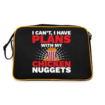 Ich kann nicht Ich habe Pläne mit meinen Chicken N - Retro Tasche - Schwarz/Gold - Hinten
