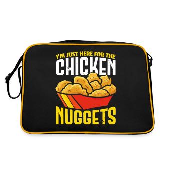 Je ne suis ici que pour les Nuggets de poulet Nug Nuggi - Sac Retro - noir/or - Dos